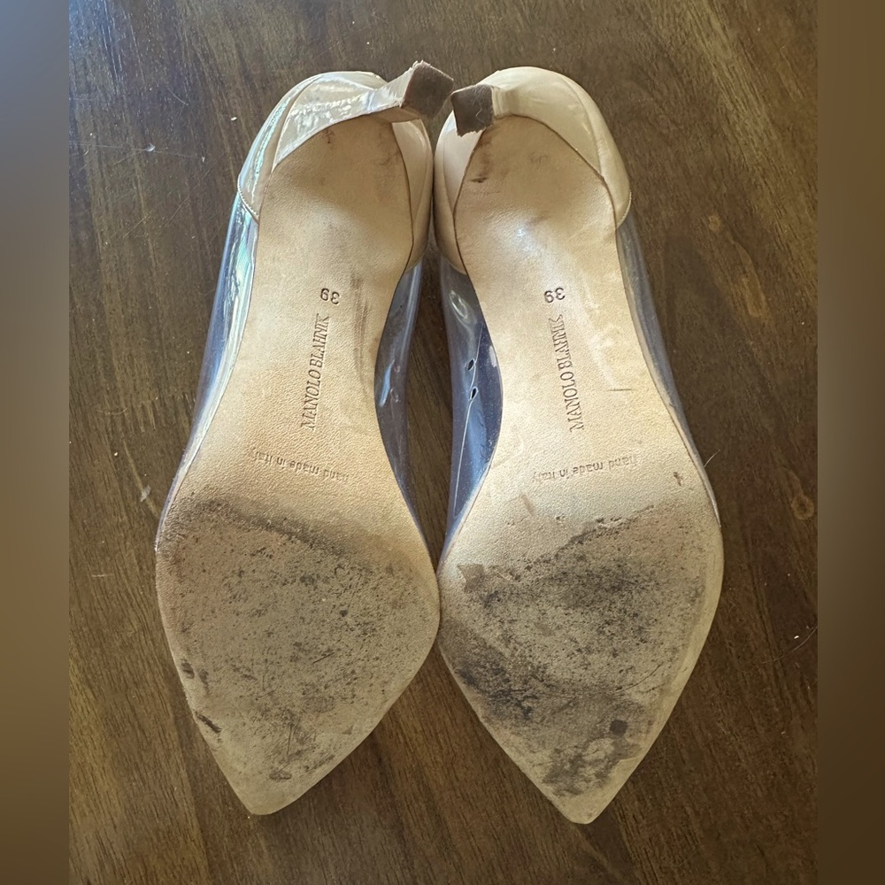 Manolo Blahnik Beige Pacha Heels - Picture 4 of 6